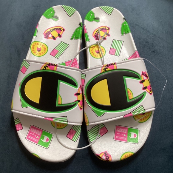 Champion White Slides - Picture 3 of 5